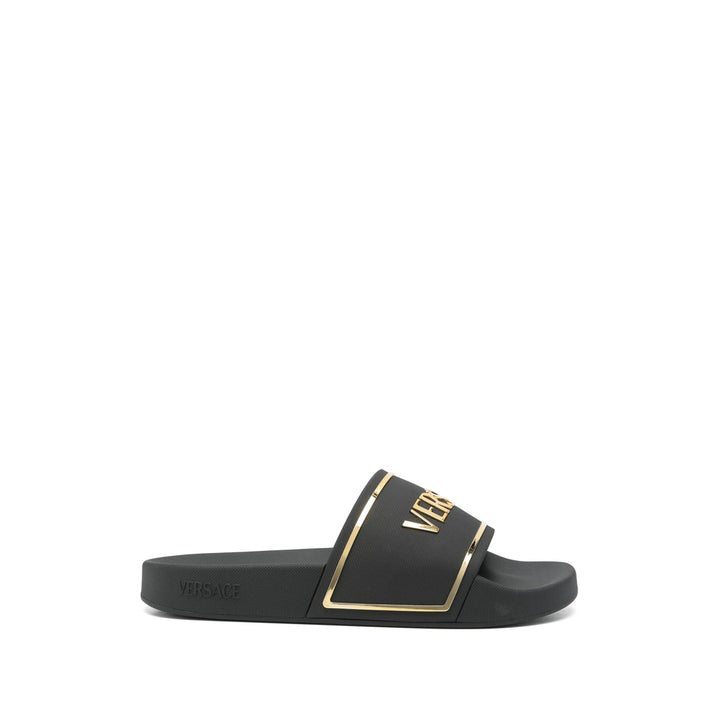 Versace Rubber Slippers - Black | Wanan Luxury