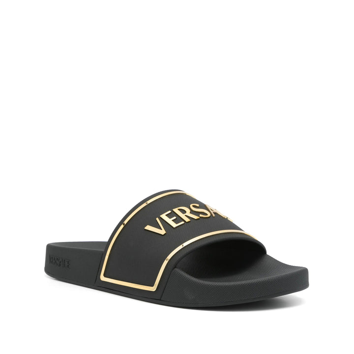 Versace Rubber Slippers - Black | Wanan Luxury