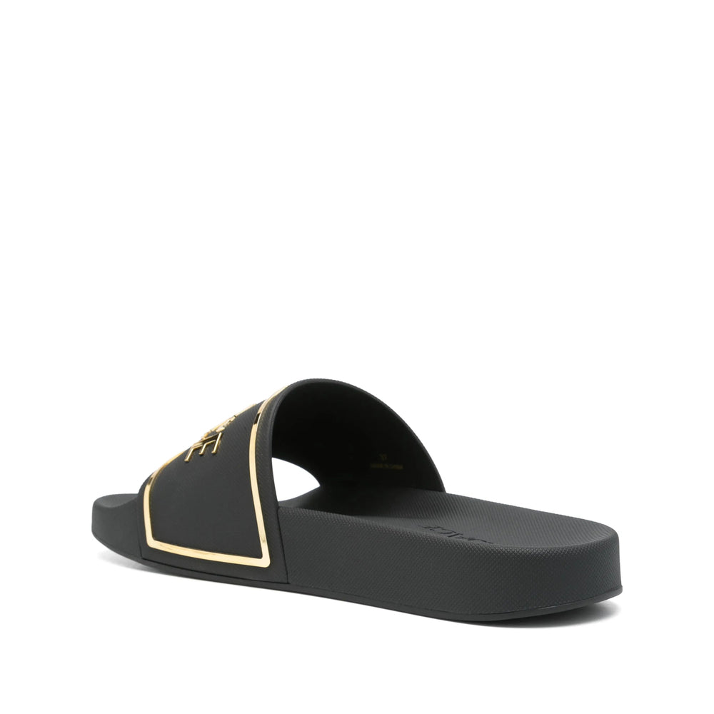 Versace Rubber Slippers - Black | Wanan Luxury