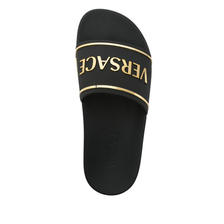 Versace Rubber Slippers - Black | Wanan Luxury