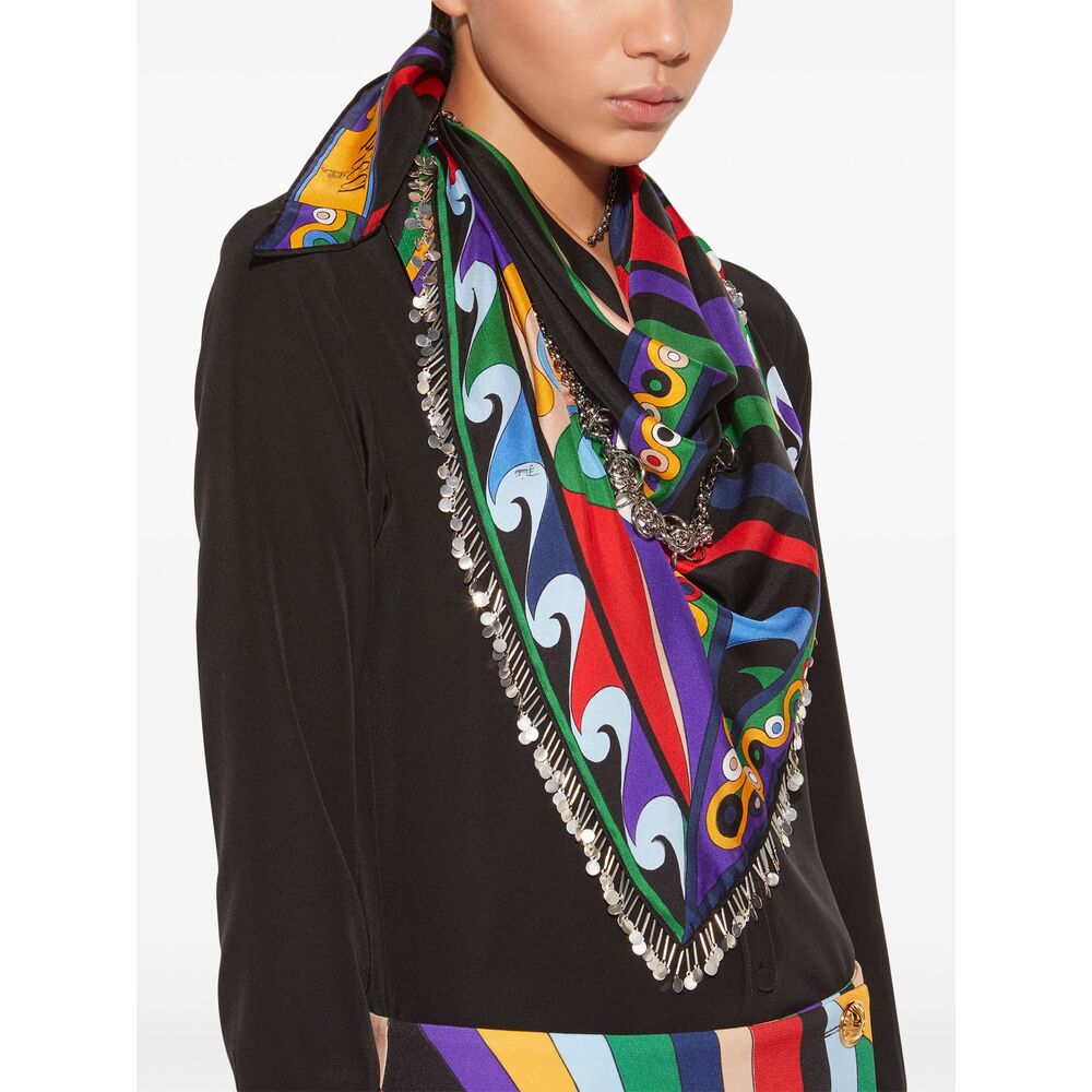 Emilio Pucci Silk Scarves & Gloves - Black, Purple | Wanan Luxury