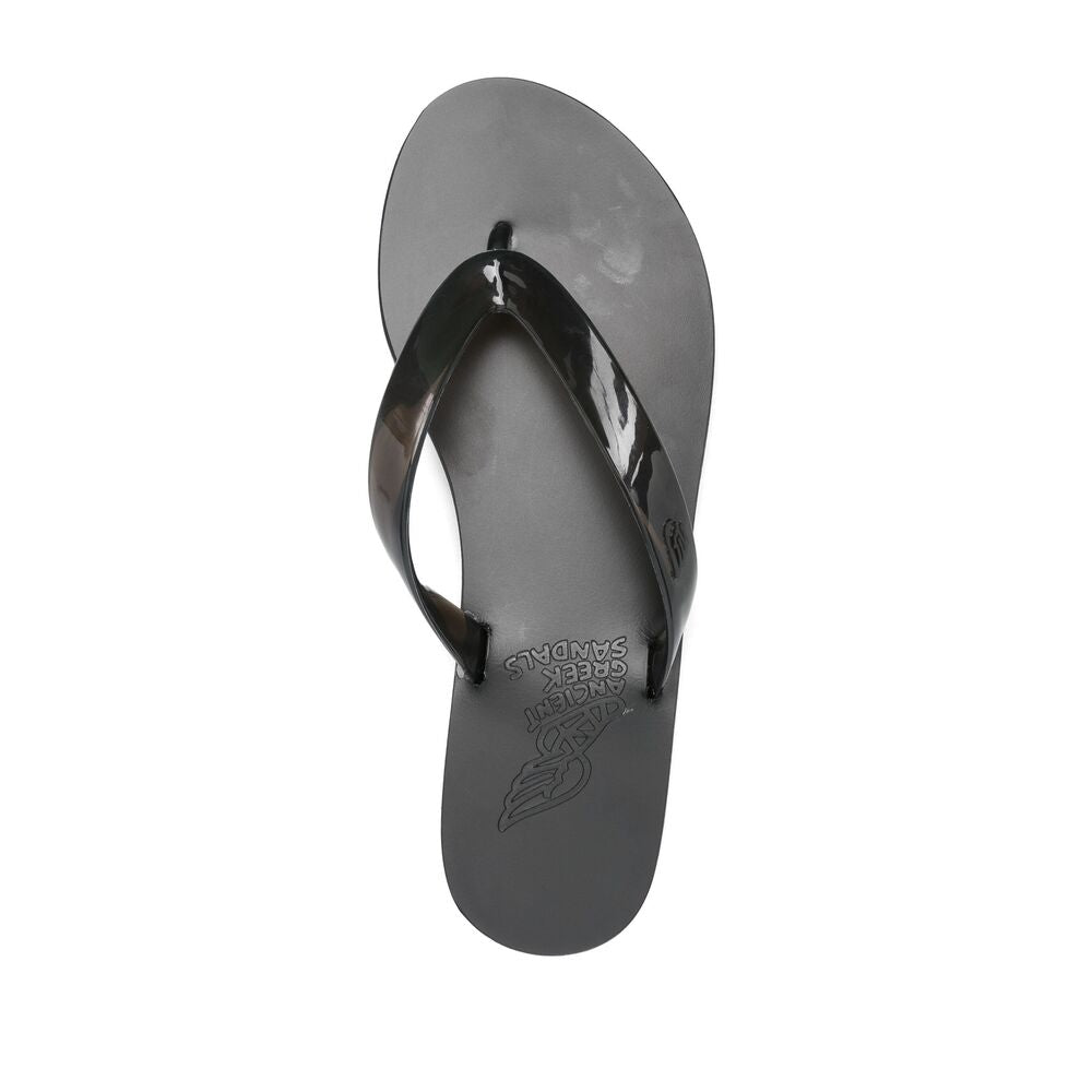 Ancient Greek Sandals Rubber Slippers - Black | Wanan Luxury