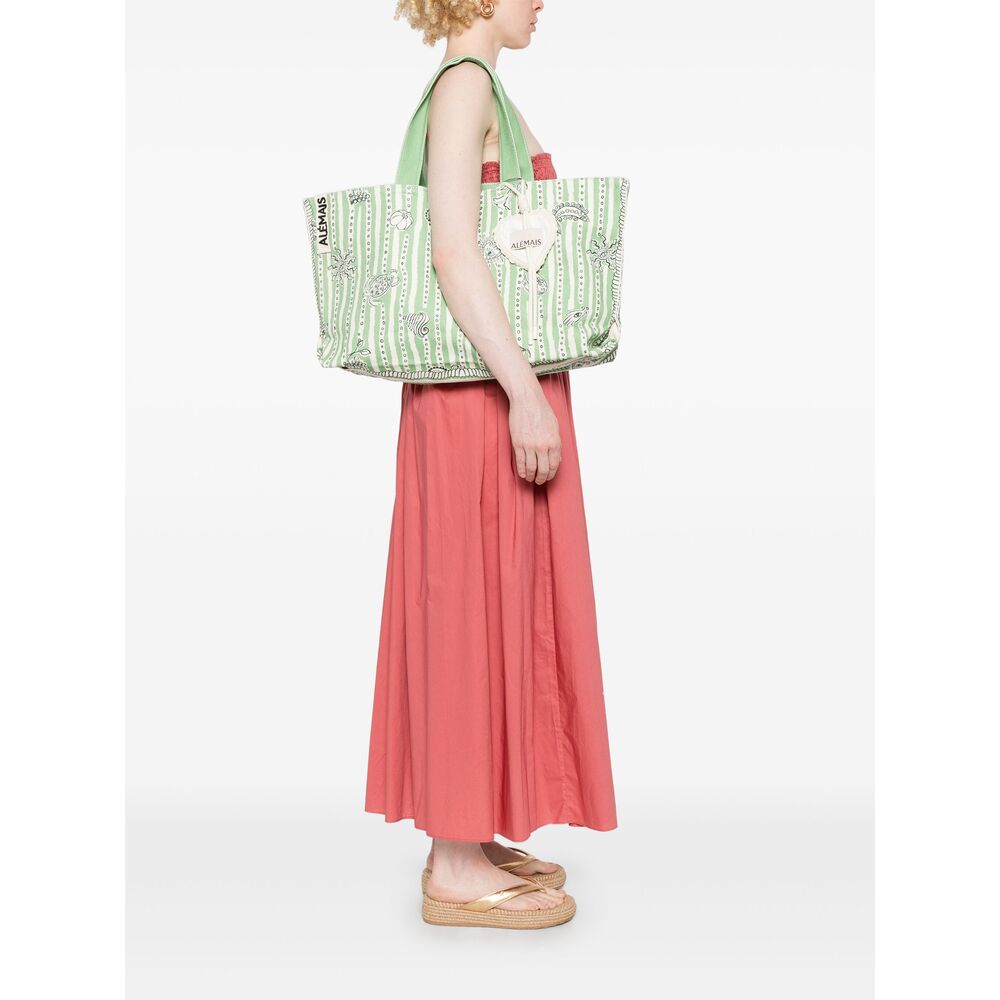 Alemais Tote Bags - Verde, Bianco | Wanan Luxury
