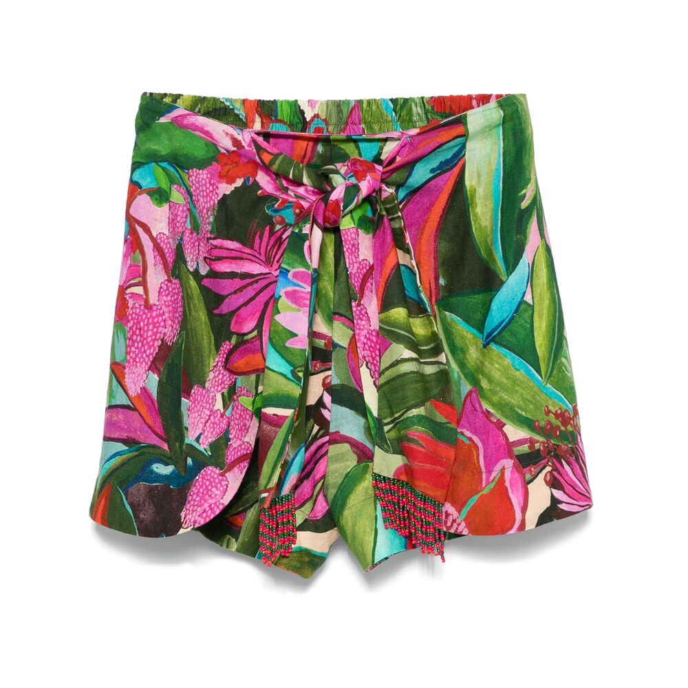 Farm Rio Silk Shorts - Pink | Wanan Luxury