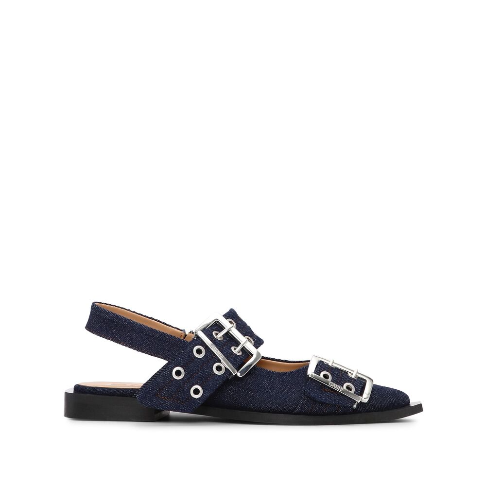 Ganni Ballerine - Blu | Wanan Luxury