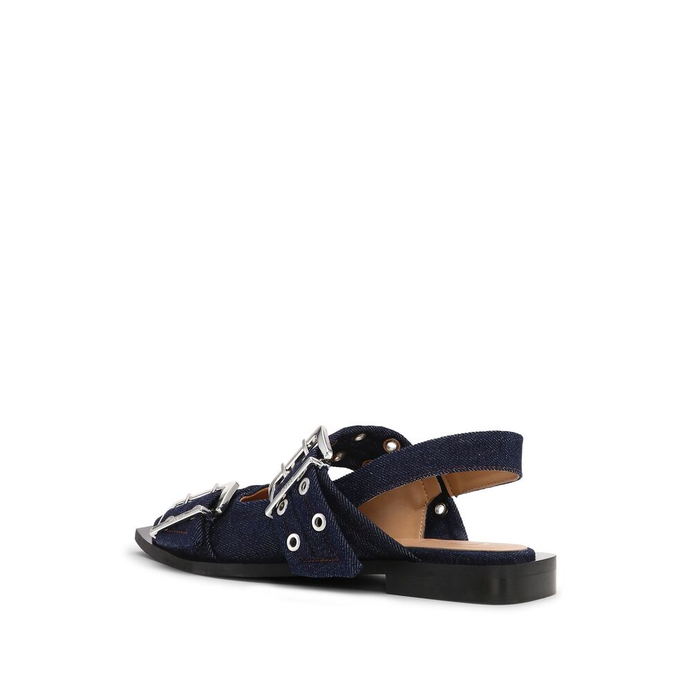 Ganni Ballerine - Blu | Wanan Luxury