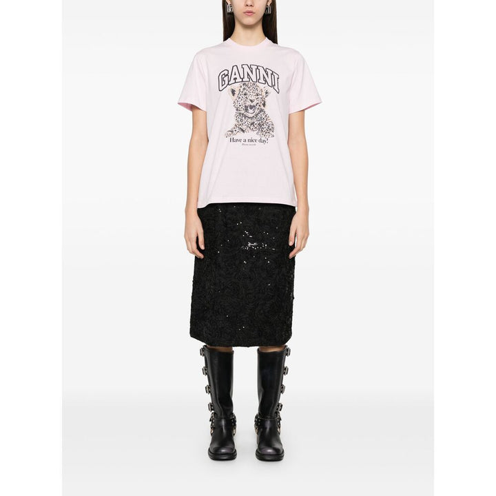 Ganni T Shirts - Pink | Wanan Luxury