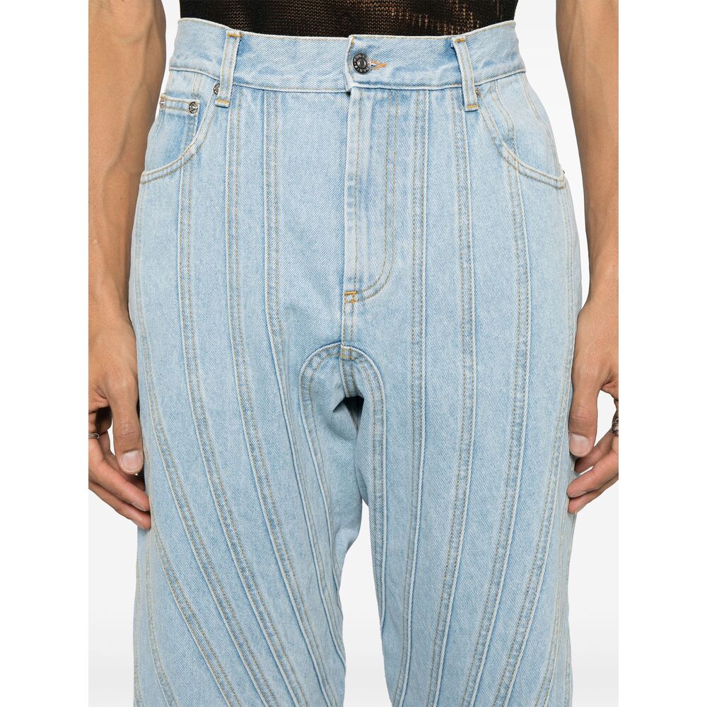Mugler Pantaloni - Blu | Wanan Luxury