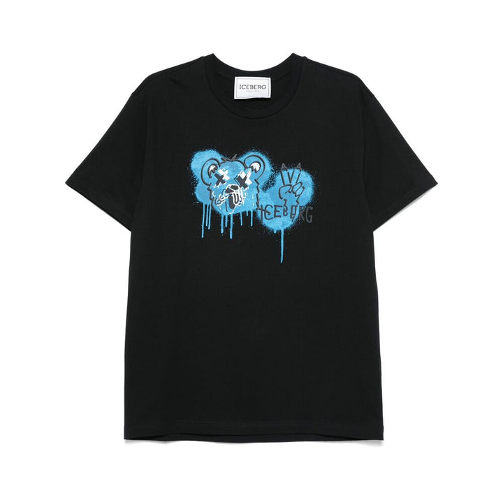 Iceberg Cotton T Shirts - Black | Wanan Luxury