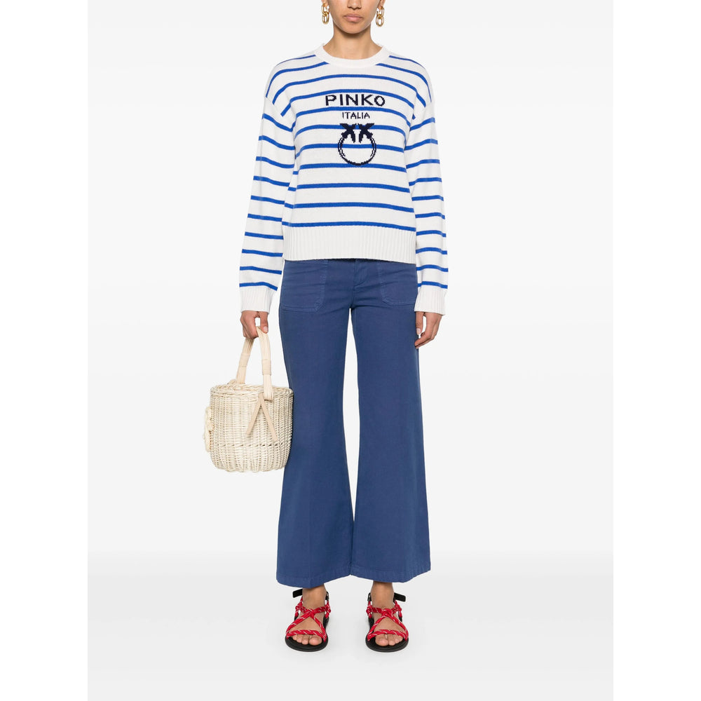 Pinko Wool Sweaters - White, Blue | Wanan Luxury