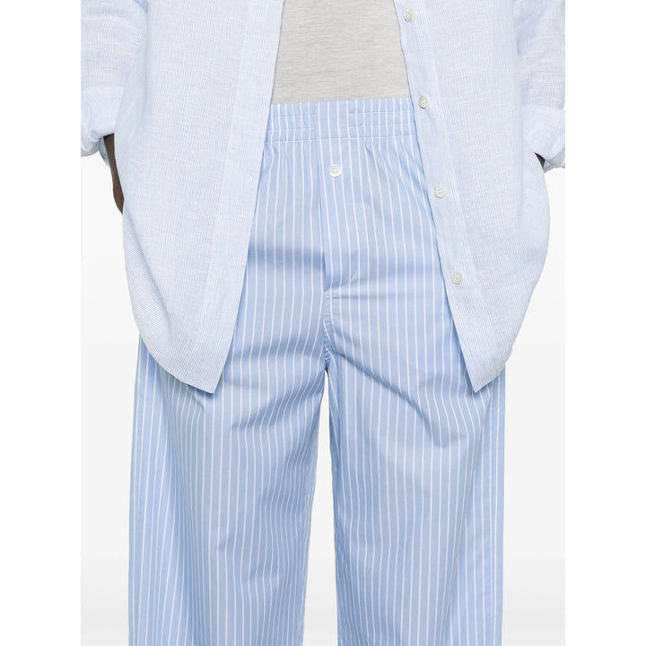 Riviera Pantaloni - Blu, Bianco | Wanan Luxury