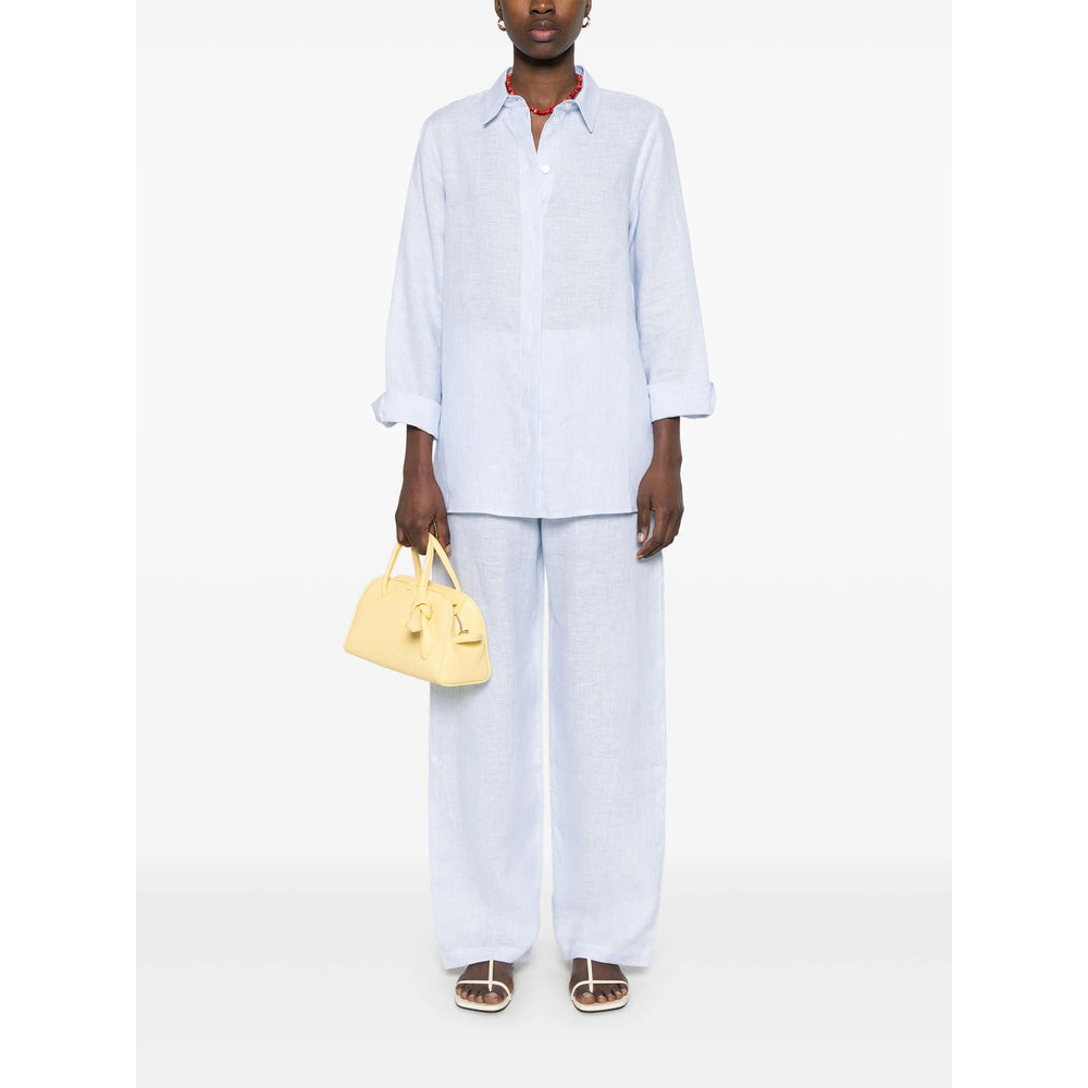 Riviera Pantaloni - Blu, Bianco | Wanan Luxury