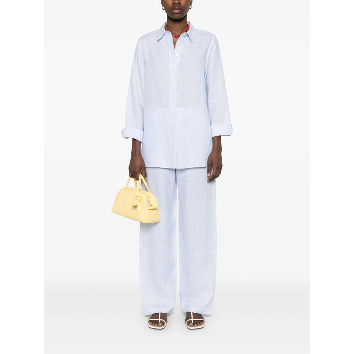 Riviera Pantaloni - Blu, Bianco | Wanan Luxury
