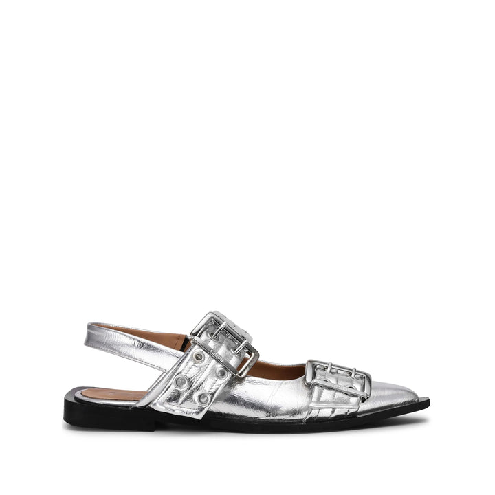Ganni Ballerine - Argento | Wanan Luxury