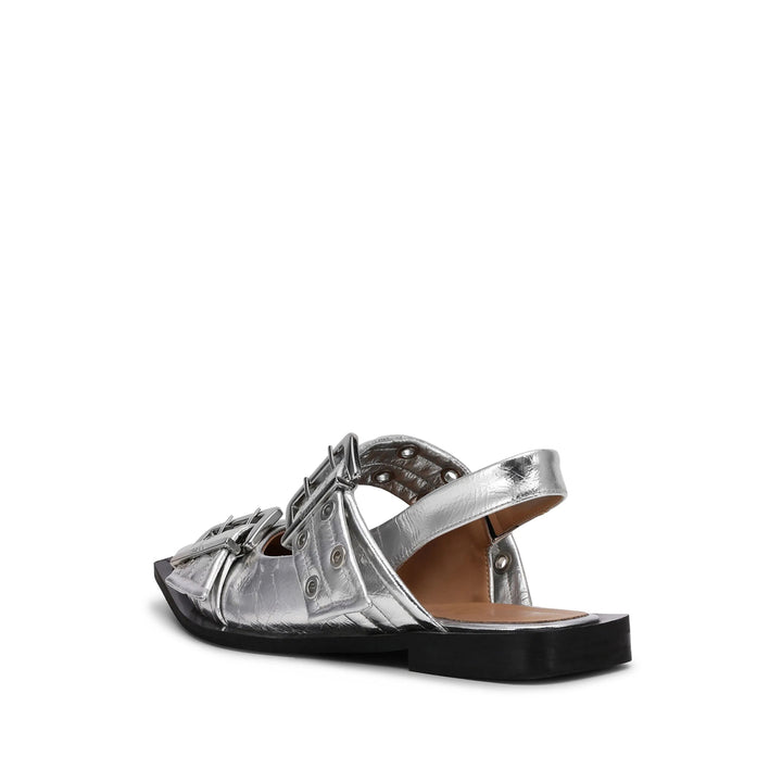 Ganni Ballerine - Argento | Wanan Luxury