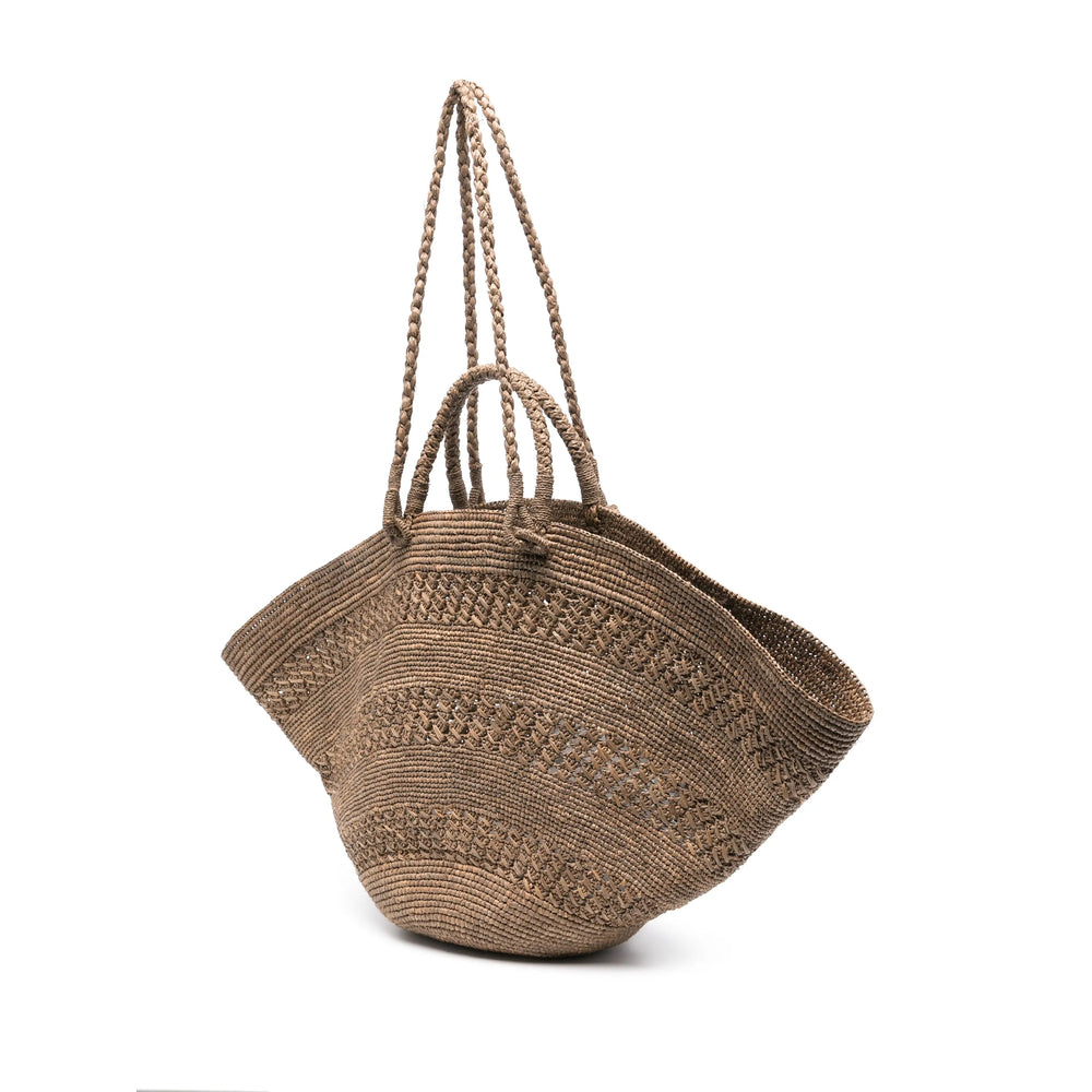 Ibeliv Silk Tote Bags - Brown | Wanan Luxury