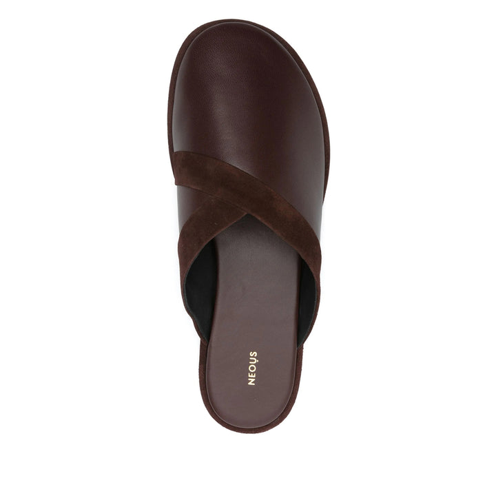 Neous Leather Mules - Brown | Wanan Luxury