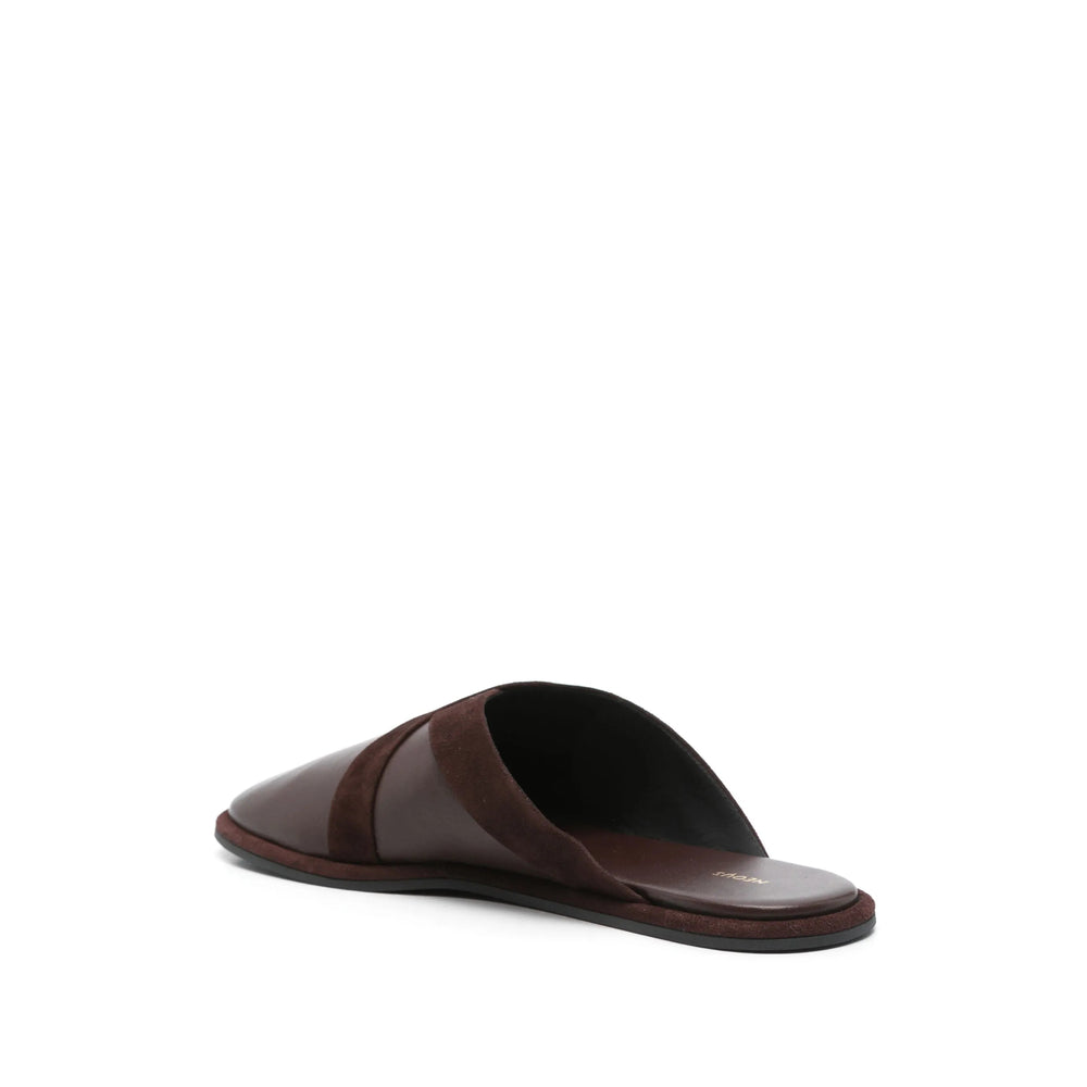 Neous Leather Mules - Brown | Wanan Luxury