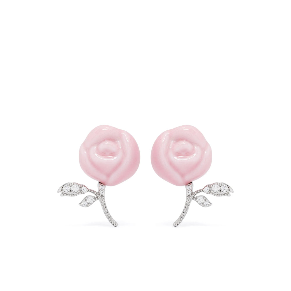 Shushu/Tong Earrings - Silver, Pink | Wanan Luxury