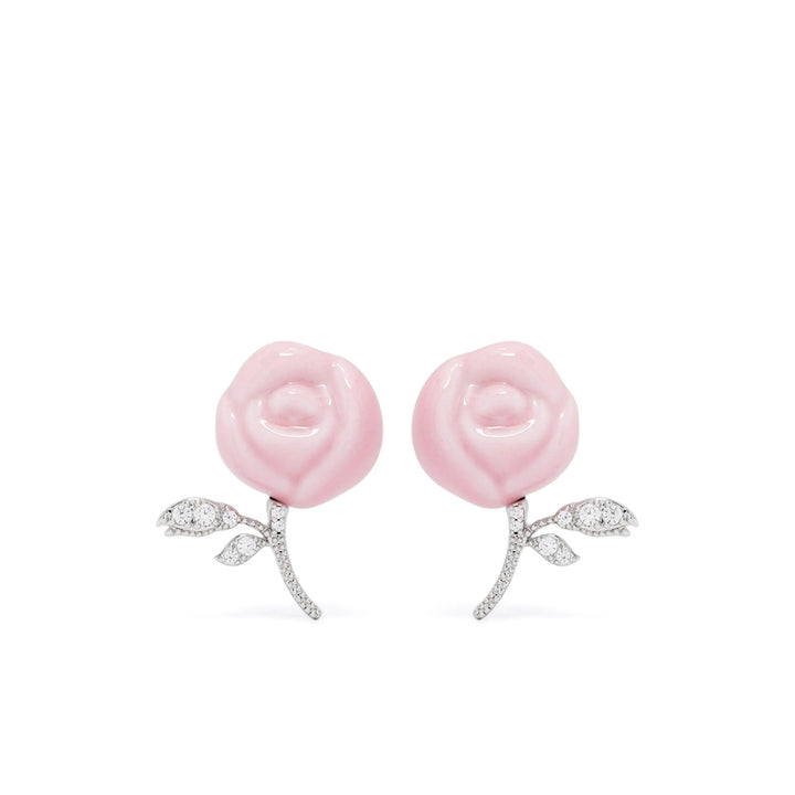 Shushu/Tong Earrings - Silver, Pink | Wanan Luxury