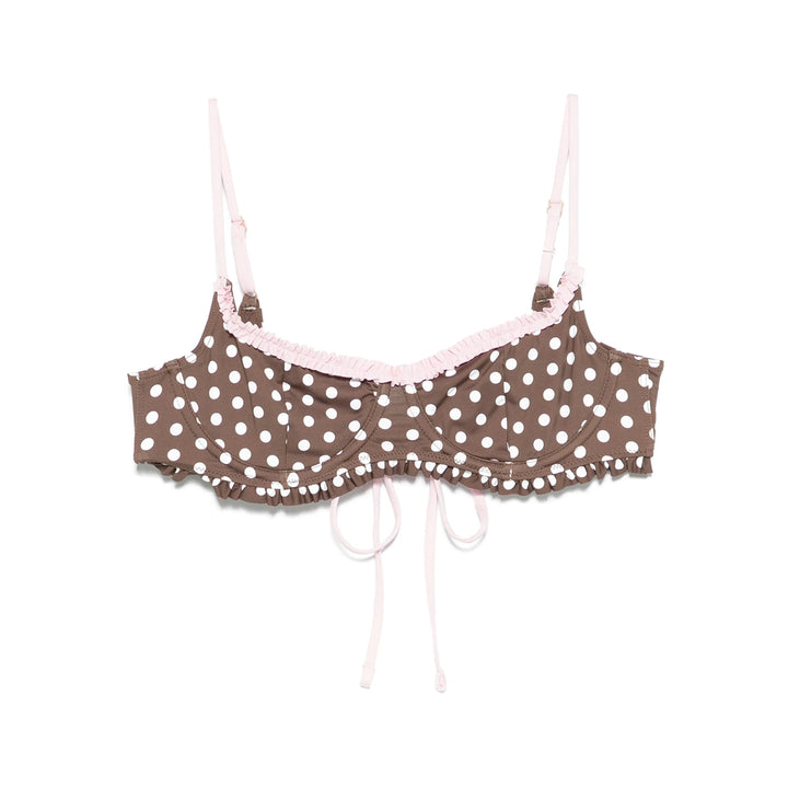 Frankies Bikinis Nylon Beachwear - Brown, White | Wanan Luxury