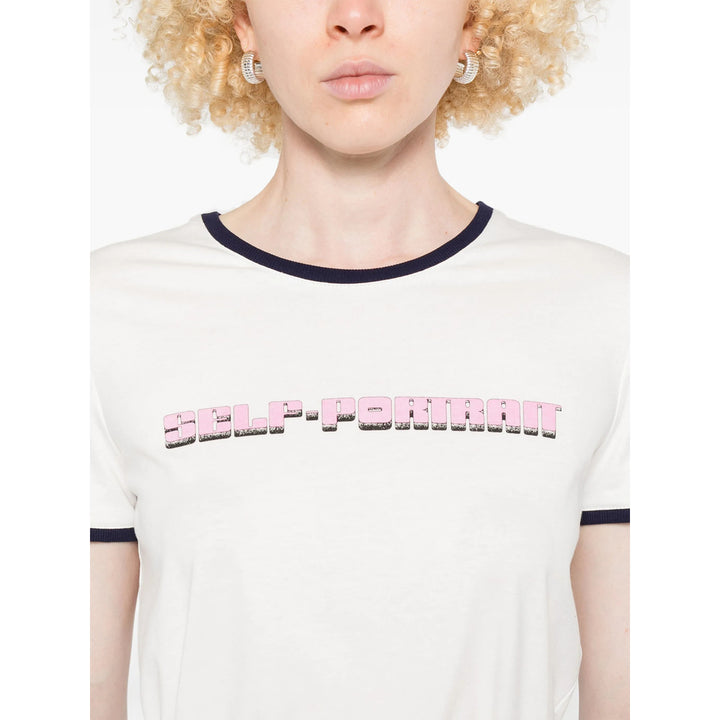 Self-Portrait T Shirts - White | Wanan Luxury