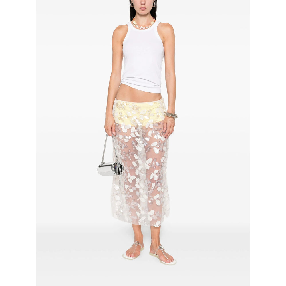 Siedres Skirts - Yellow, White | Wanan Luxury