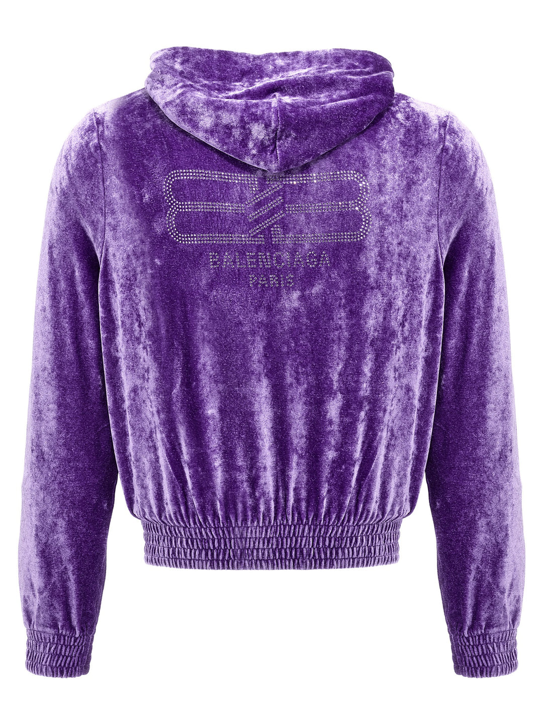 Sequin Velvet Hoodie Sweatshirt Purple