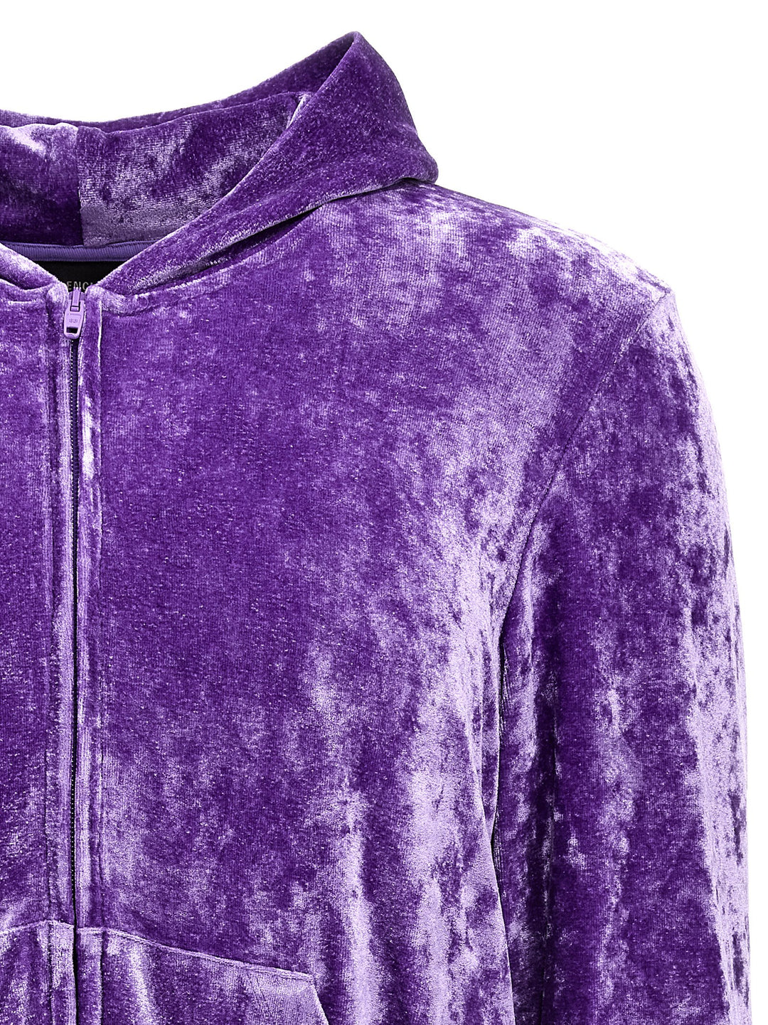 Sequin Velvet Hoodie Sweatshirt Purple