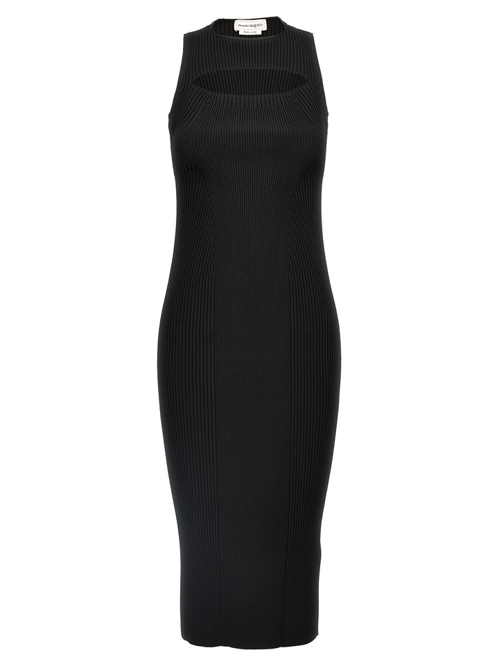 Ribbed Knit Dress Dresses Black