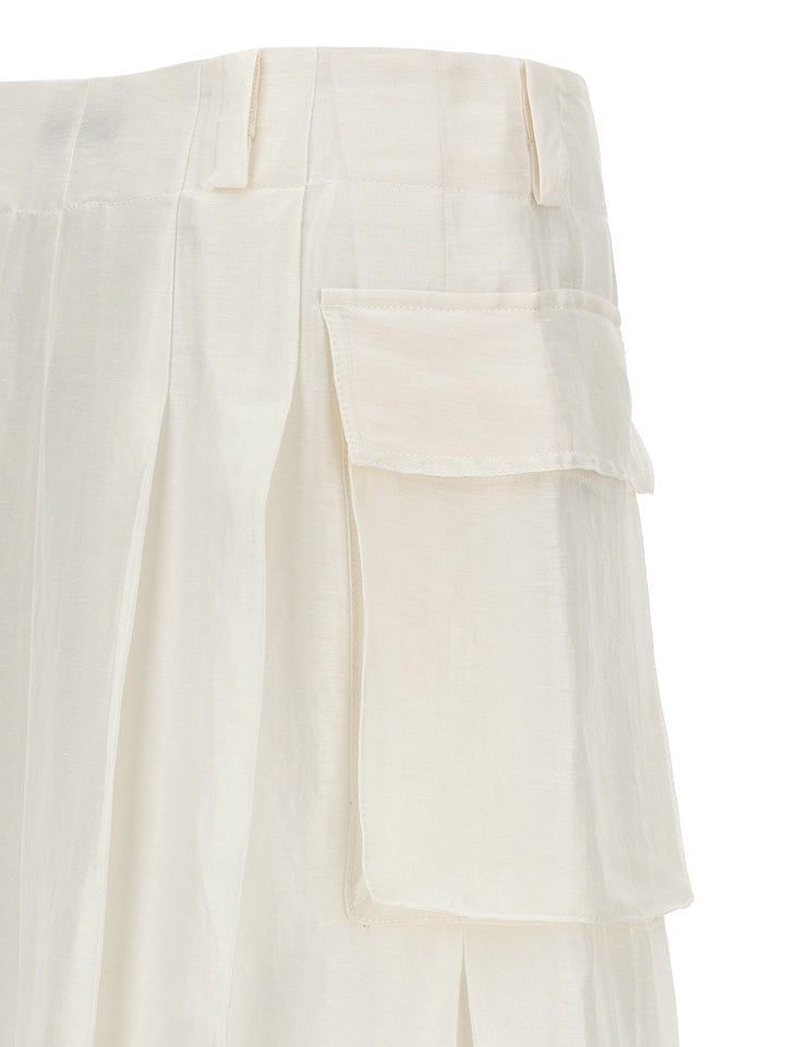 Semi-Transparent Long Skirt Skirts White