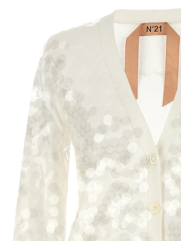 Sequin Cardigan Sweater, Cardigans White