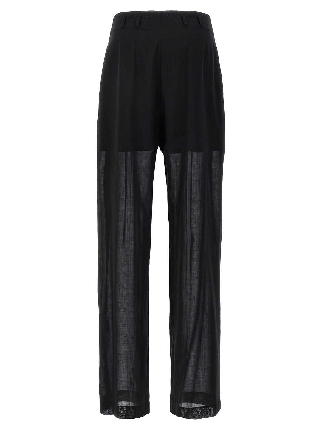 Semi-Sheer Trousers Pants Black