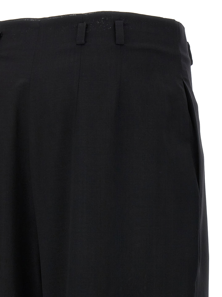 Semi-Sheer Trousers Pants Black