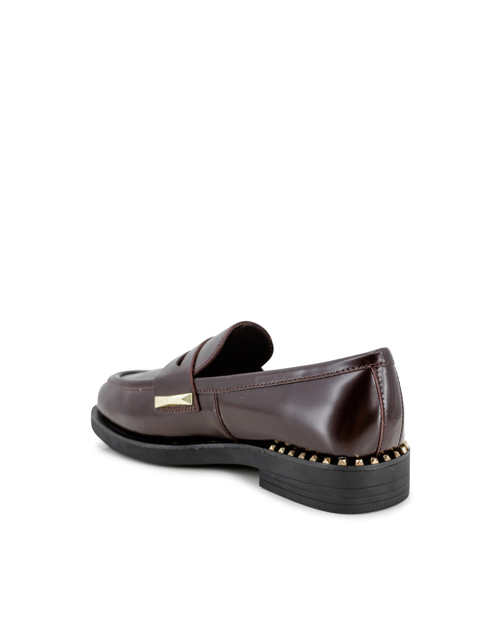 Mocassino In Pelle Bordeux Moccasin Marrone