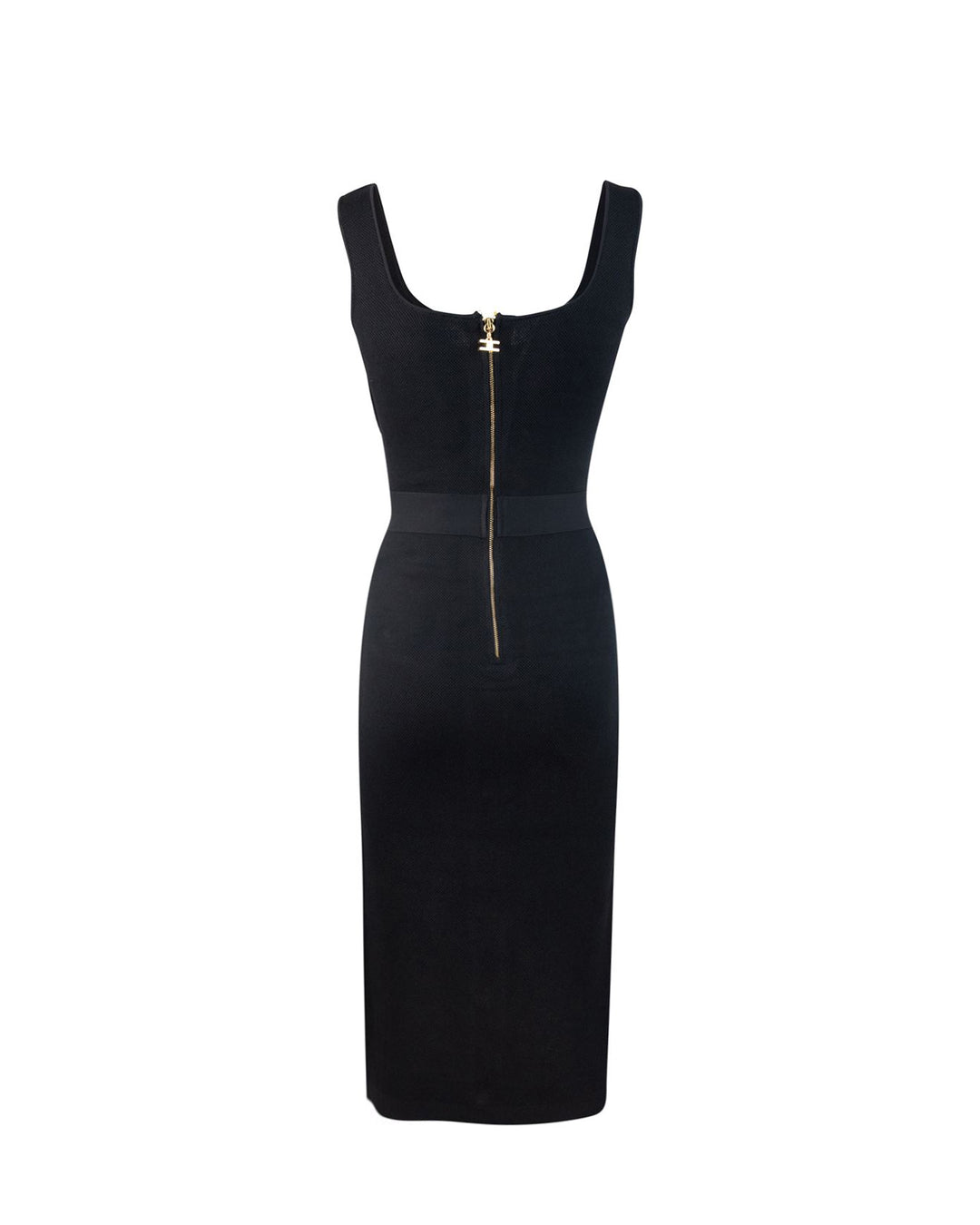 Abito Midi In Viscosa Con Catena Suit Nero