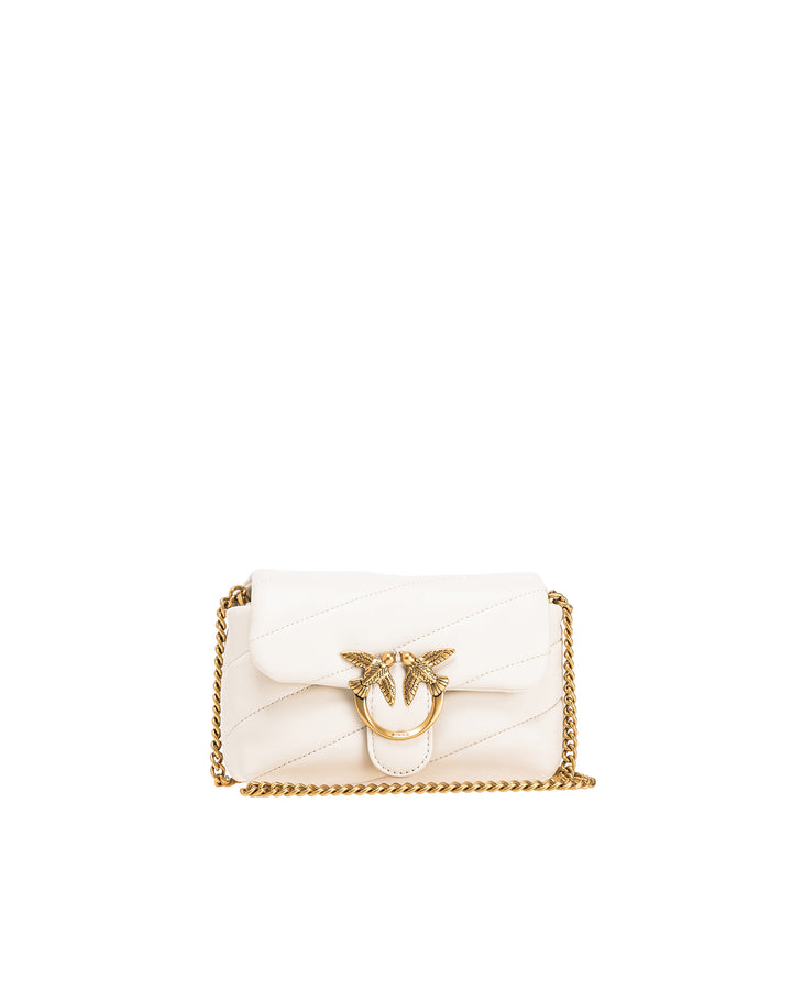 Baby Love Bag Puff Maxi Quilt White/Gold Shoulder Bag Bianco
