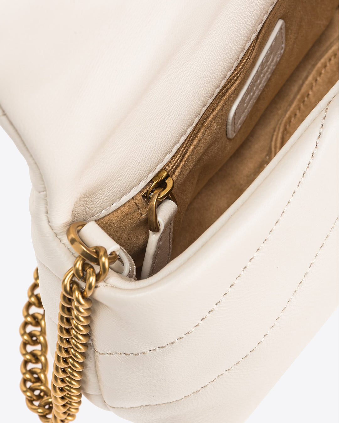 Baby Love Bag Puff Maxi Quilt White/Gold Shoulder Bag Bianco
