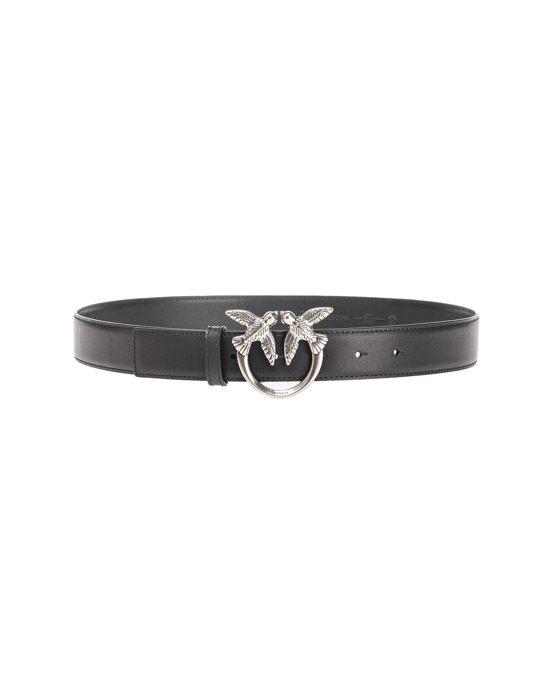 Cintura Love Birds In Pelle Black/Silver Belt Nero