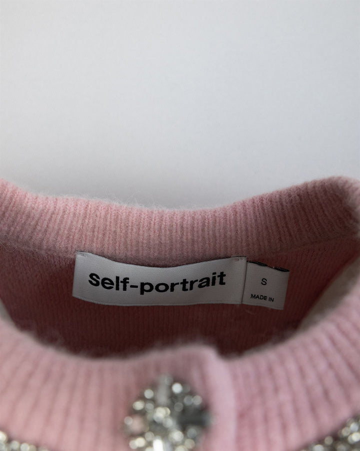 Con Applicazioni In Strass Cardigan Rose