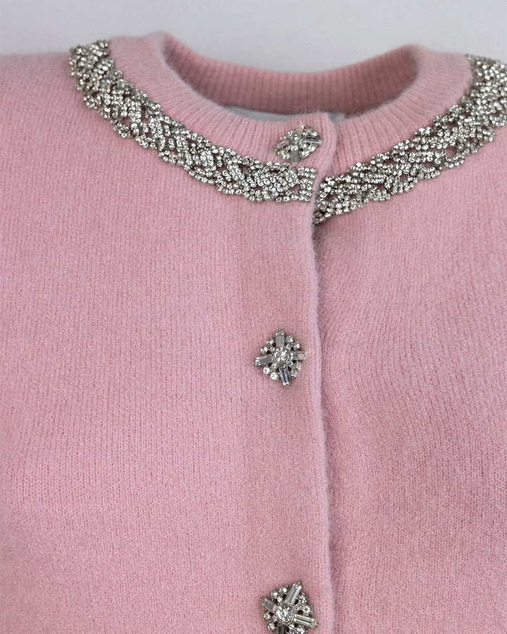 Con Applicazioni In Strass Cardigan Rose