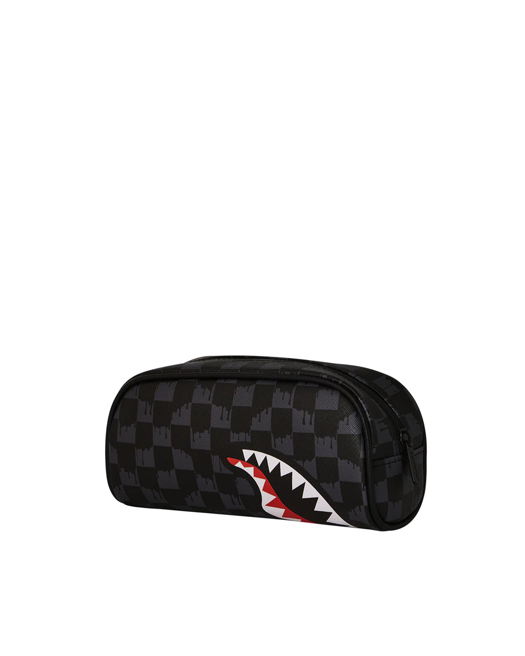 Drip Check Pencil Pouch Clutch Bag Grey