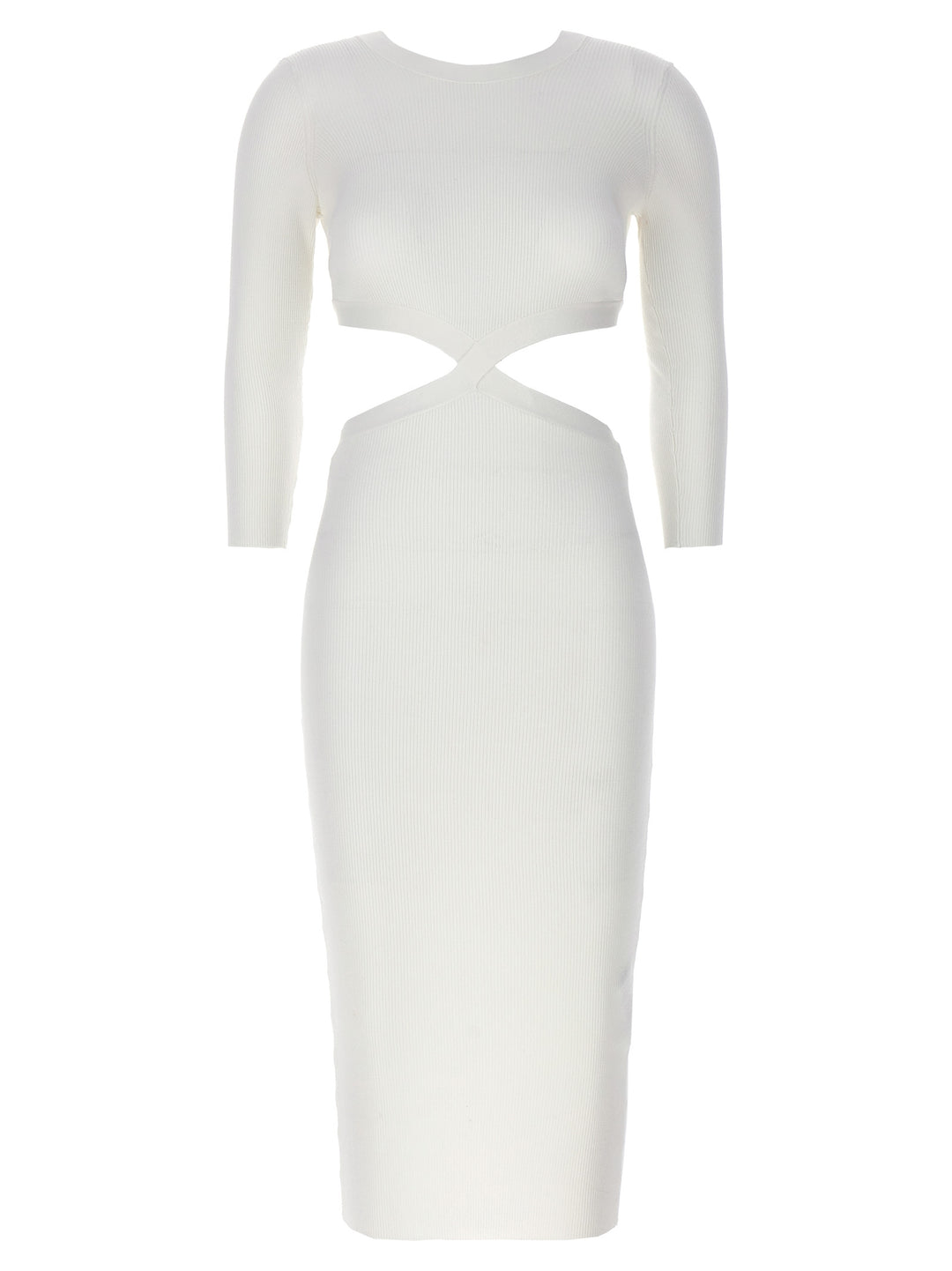 Ribbed Dress With Jewel Detail Dresses White