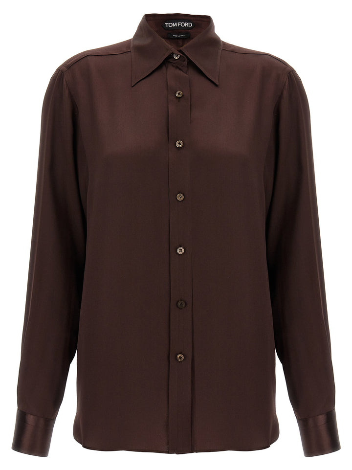 Silk Shirt Shirt, Blouse Brown