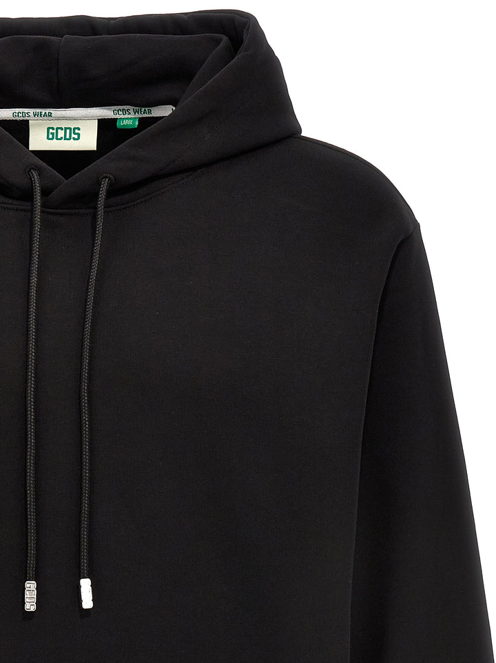 Sequin Logo Hoodie Sweatshirt Black