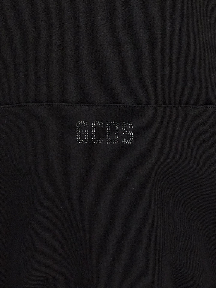 Sequin Logo Hoodie Sweatshirt Black