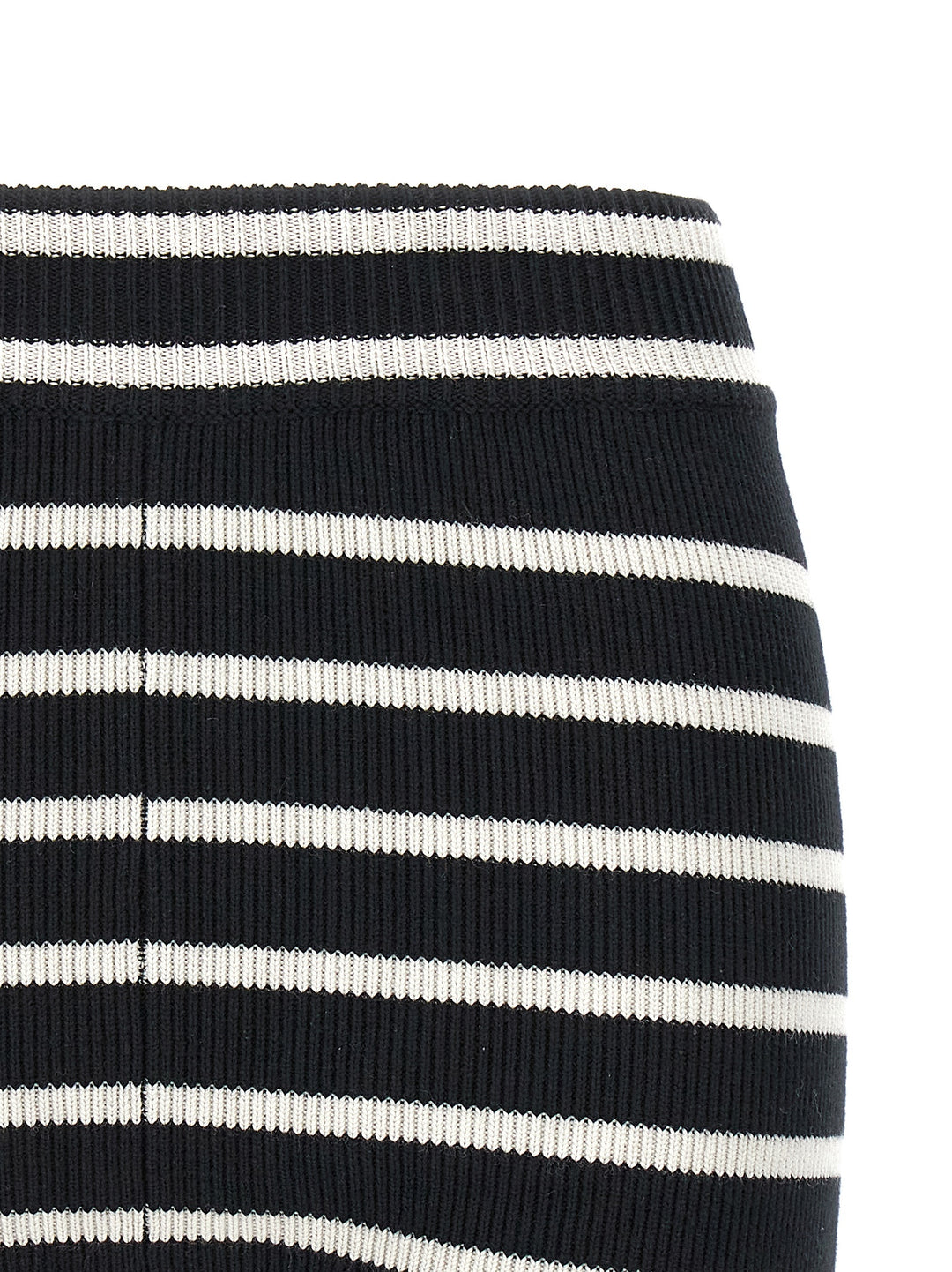 Striped Knitted Shorts Bermuda, Short White/Black