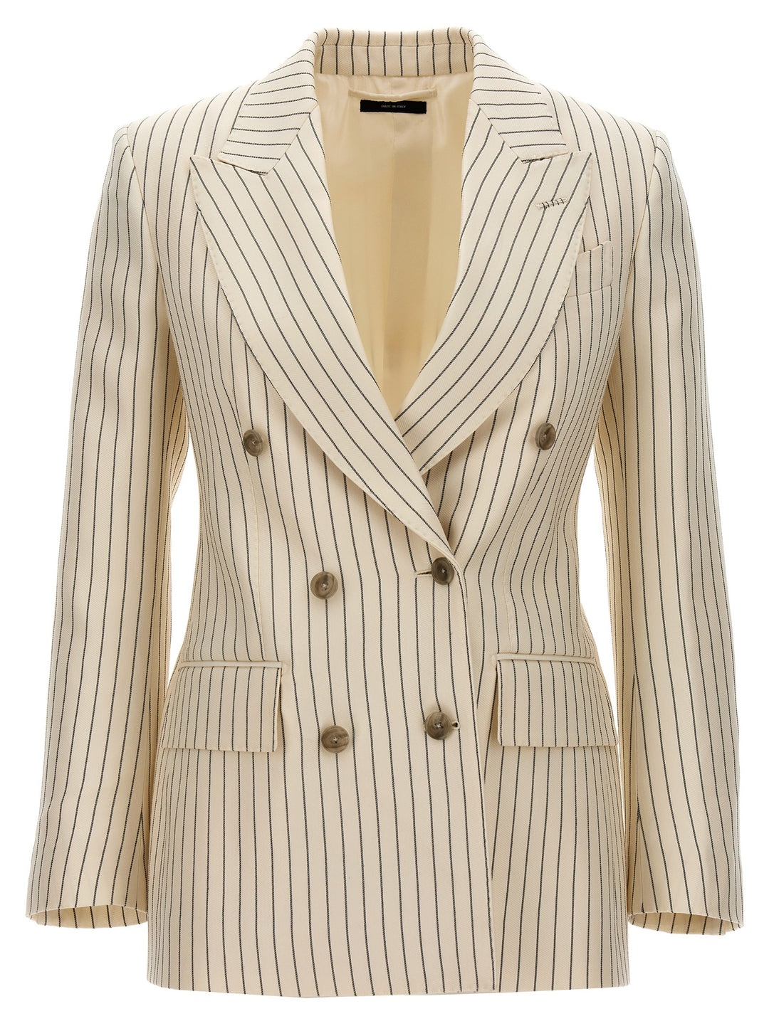 Striped Double-Breasted Blazer Blazer And Suits White/Black