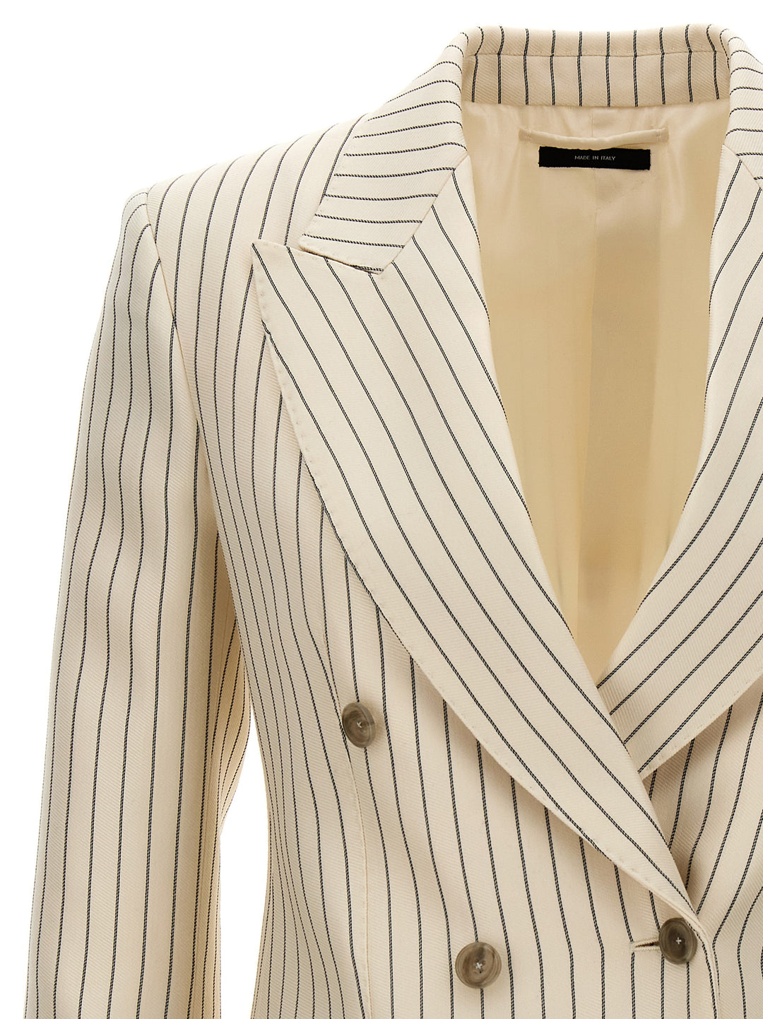 Striped Double-Breasted Blazer Blazer And Suits White/Black