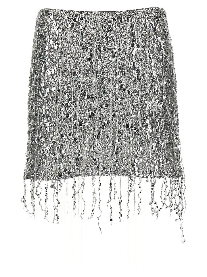 Sequin Tulle Skirt Skirts Silver